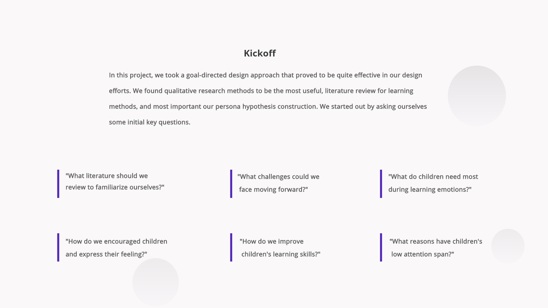 Kickoff and Approach Framework
